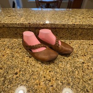 TRIPPEN Germany Brown Leather Ballerina Mary Jane Flats Shoes 38 US 7